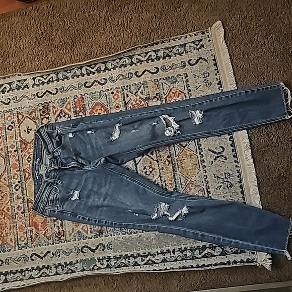 Blue denim Old Navy Rockstar super skinny jeans size 0 - Picture 1 of 6